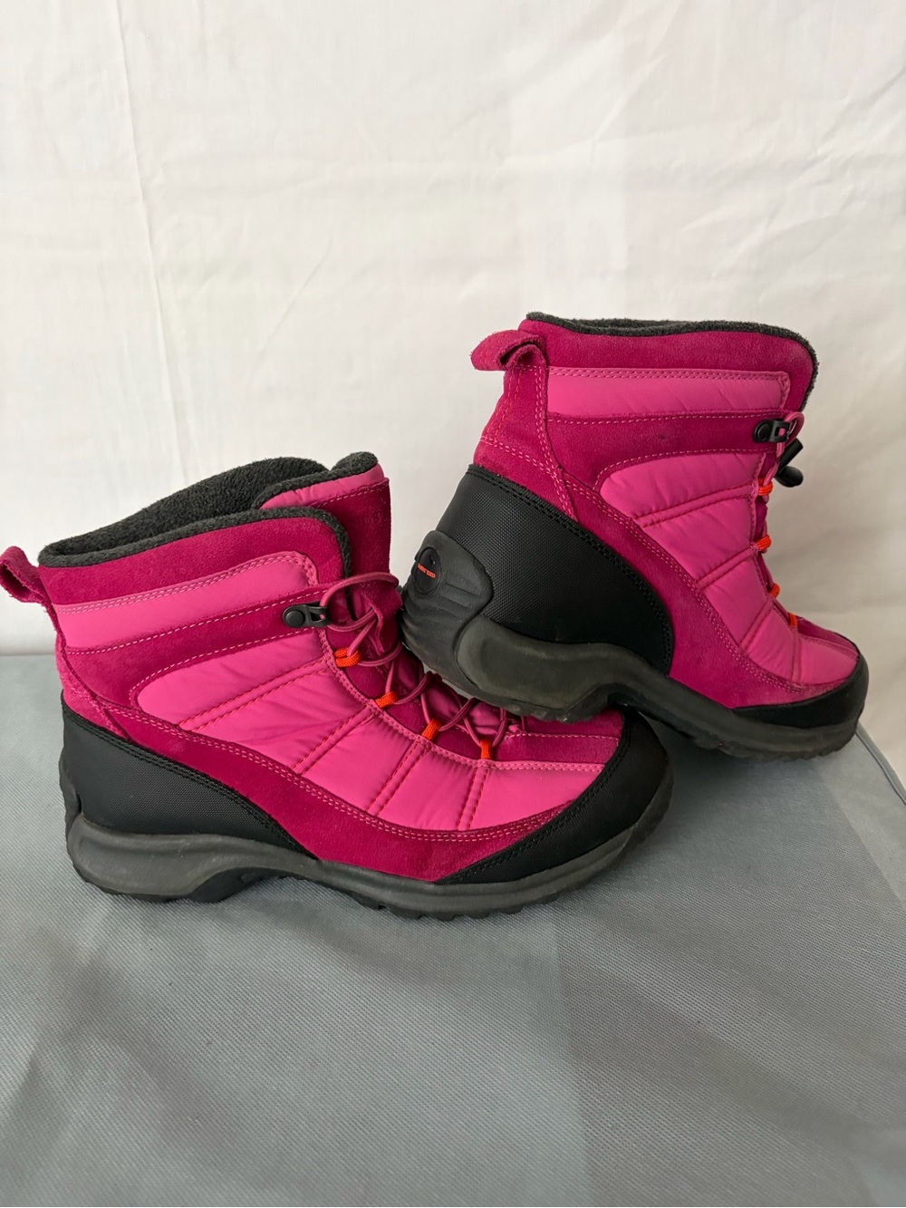 Lands End Pink Quilted Insulated Winter Boots Lace Up Sz 9B (B222) - Picture 4 of 11